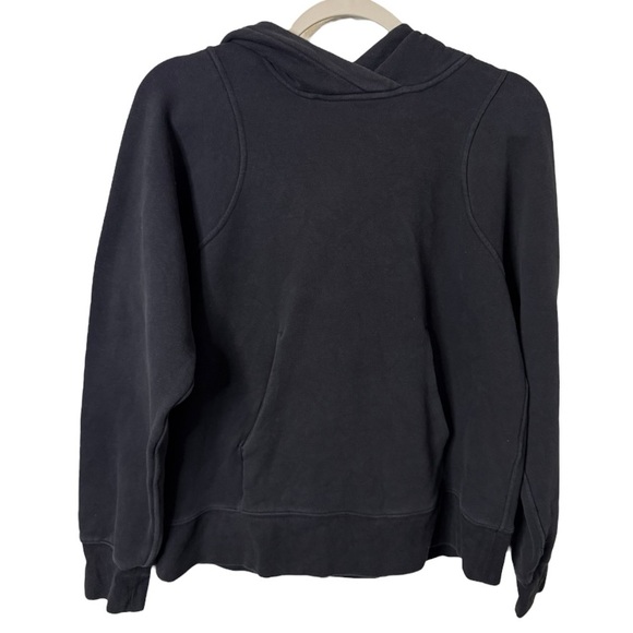 Lululemon Loungeful Hoodie Black Fleece Relaxed Fit Pullover Sweatshirt Size 6 - Picture 2 of 8